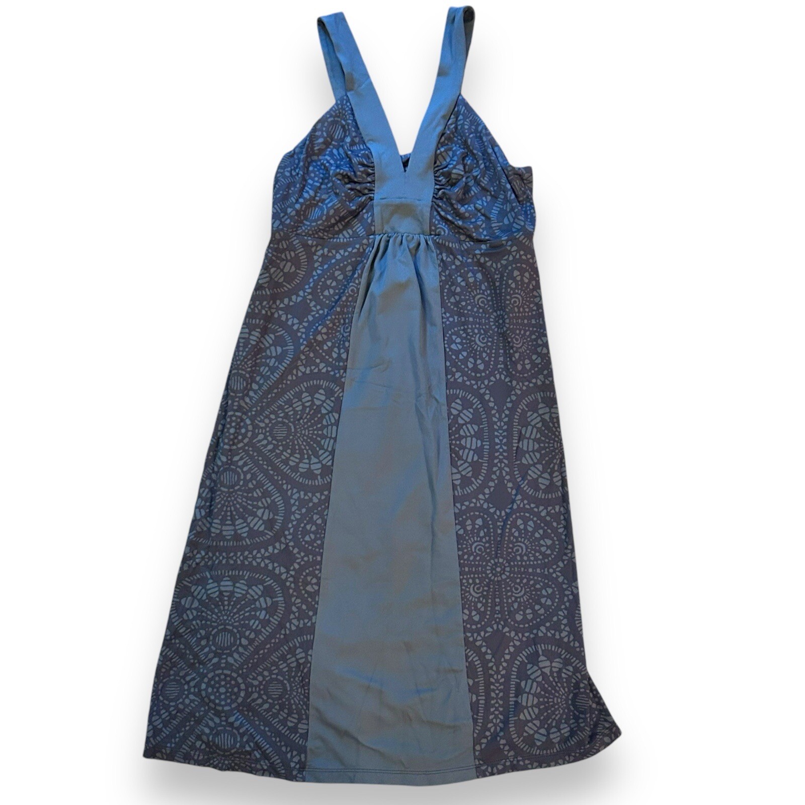 Patagonia Corinne Dress Blue Stretch A-Line Shift Womens Sz S Athletic Pattern
