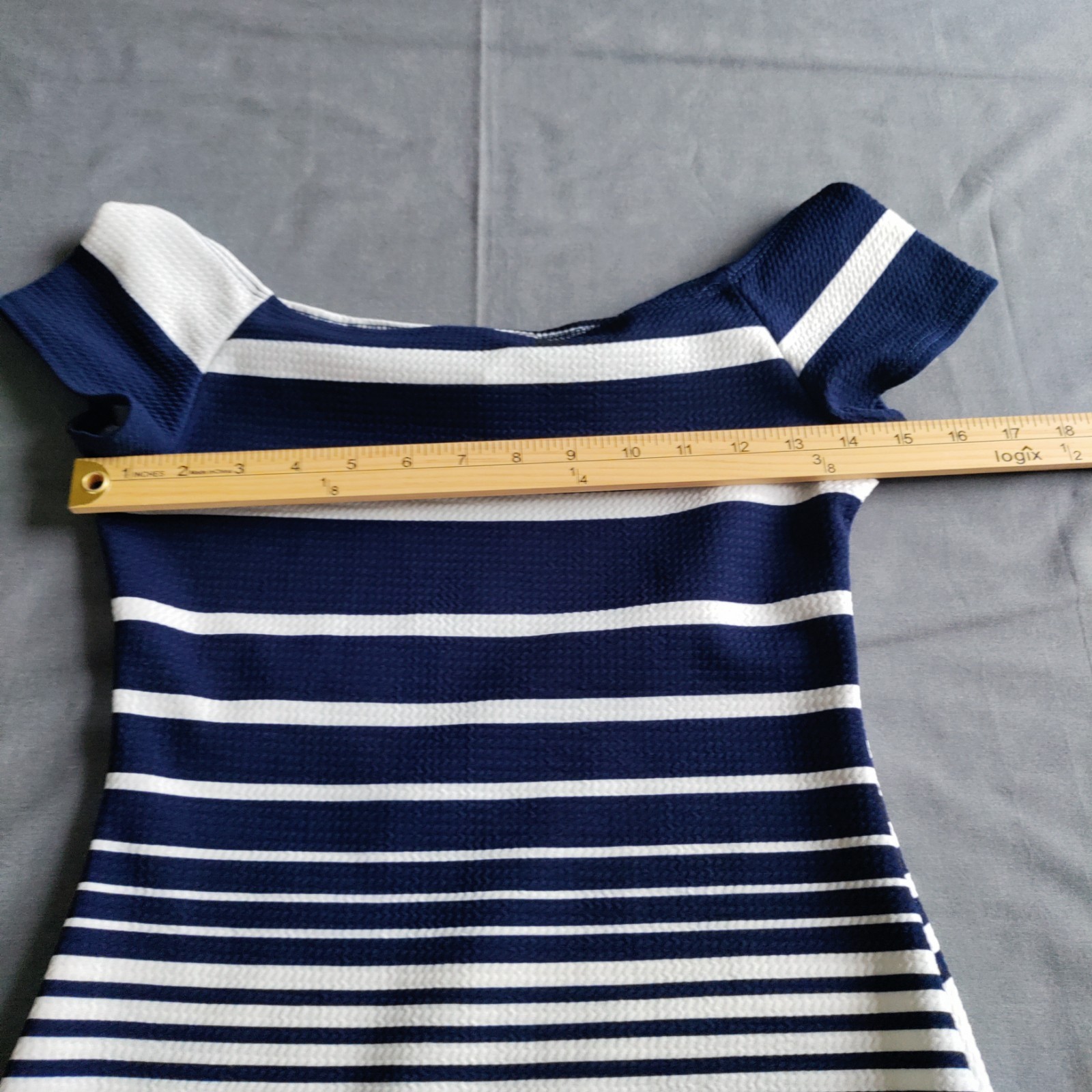 Bodycon Stretch NAVY Striped Nautical Tropical Resort Party Wedding Sexy Dress M