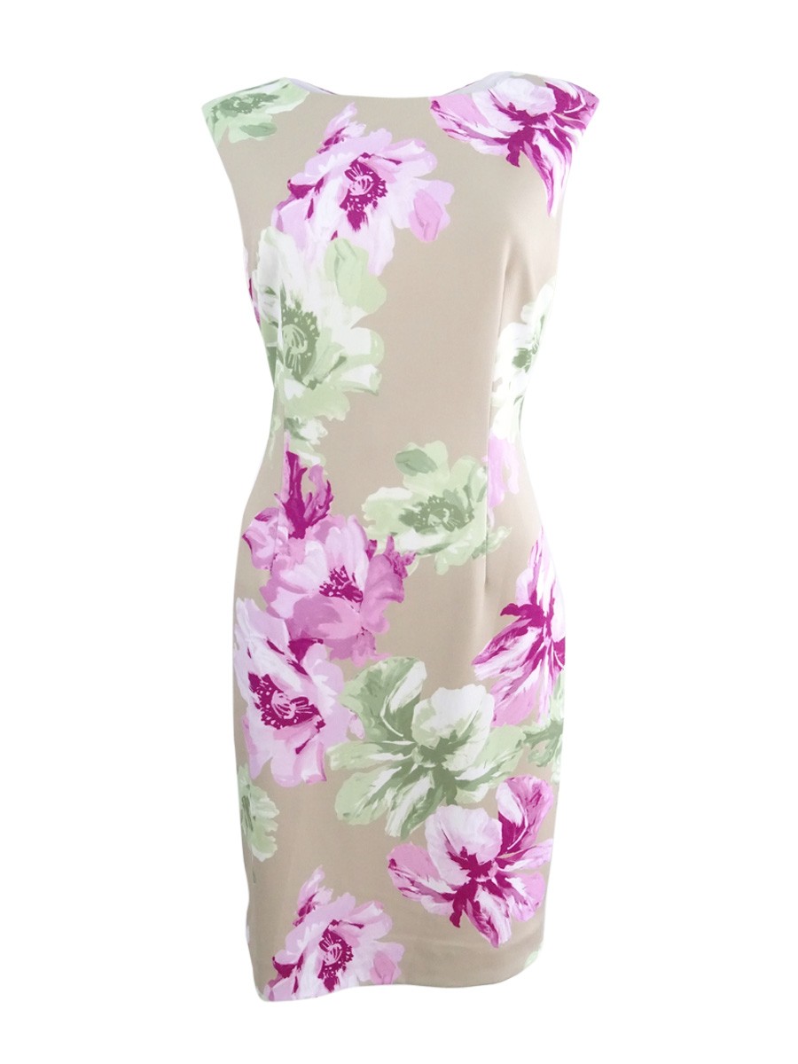 Tahari ASL Women’s Floral-Print Scuba Sheath Dress