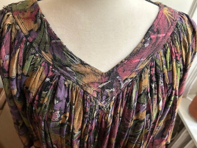 Vtg. Silk Blend woven dress from Turkey, Med/Large