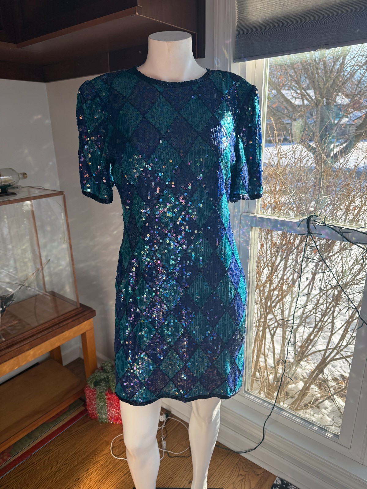 Creative Creations Blue/Purple Sequin Woman’s Dress Size 12