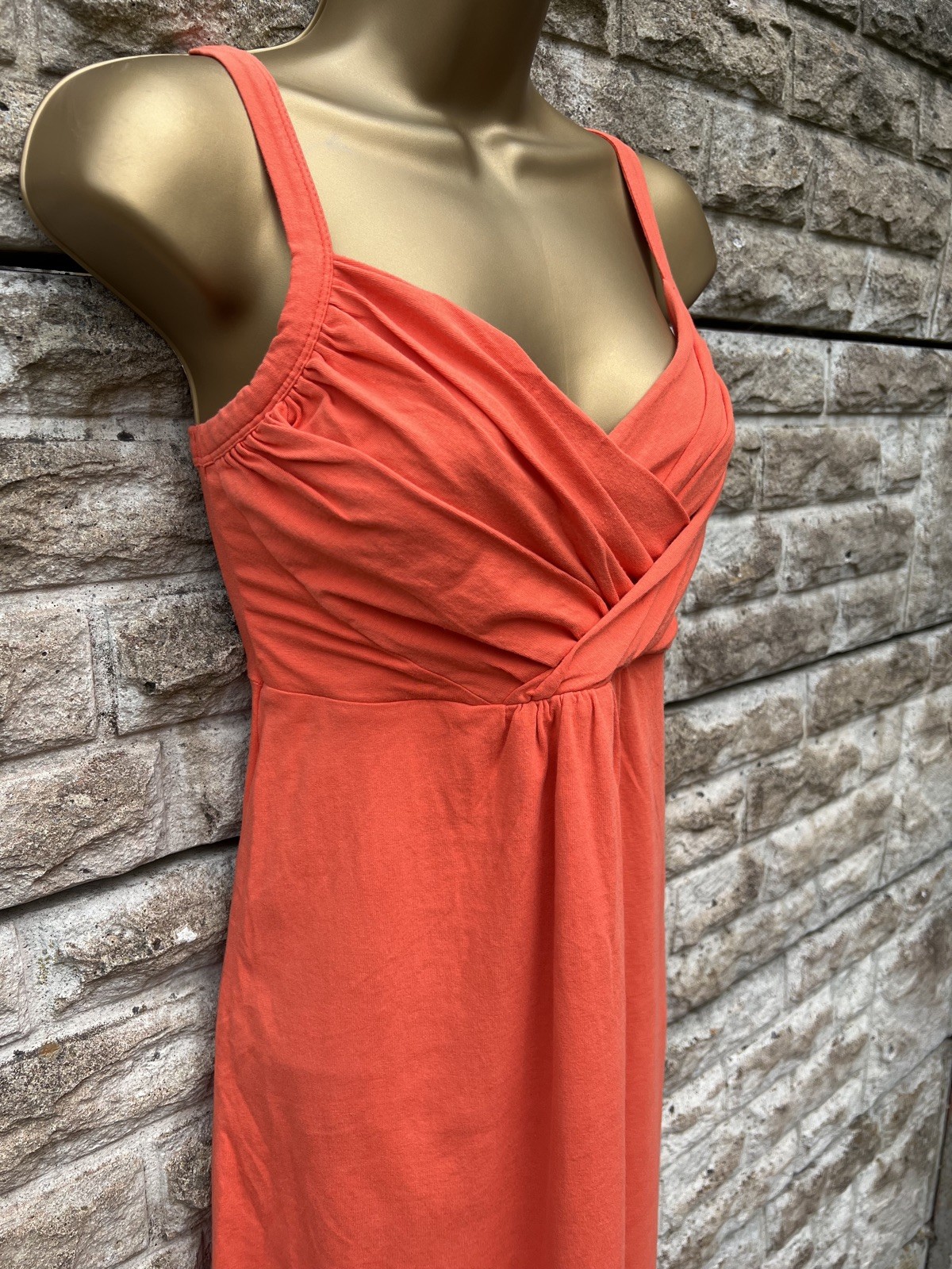 Ladies Collection By Jackpot Orange Adelas Strappy Cotton Stretch Midi Dress UKL