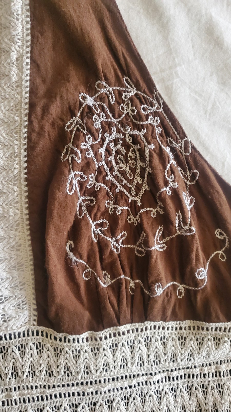 My Choice Size L Boho Embroidered 100% Rayon Halter Dress