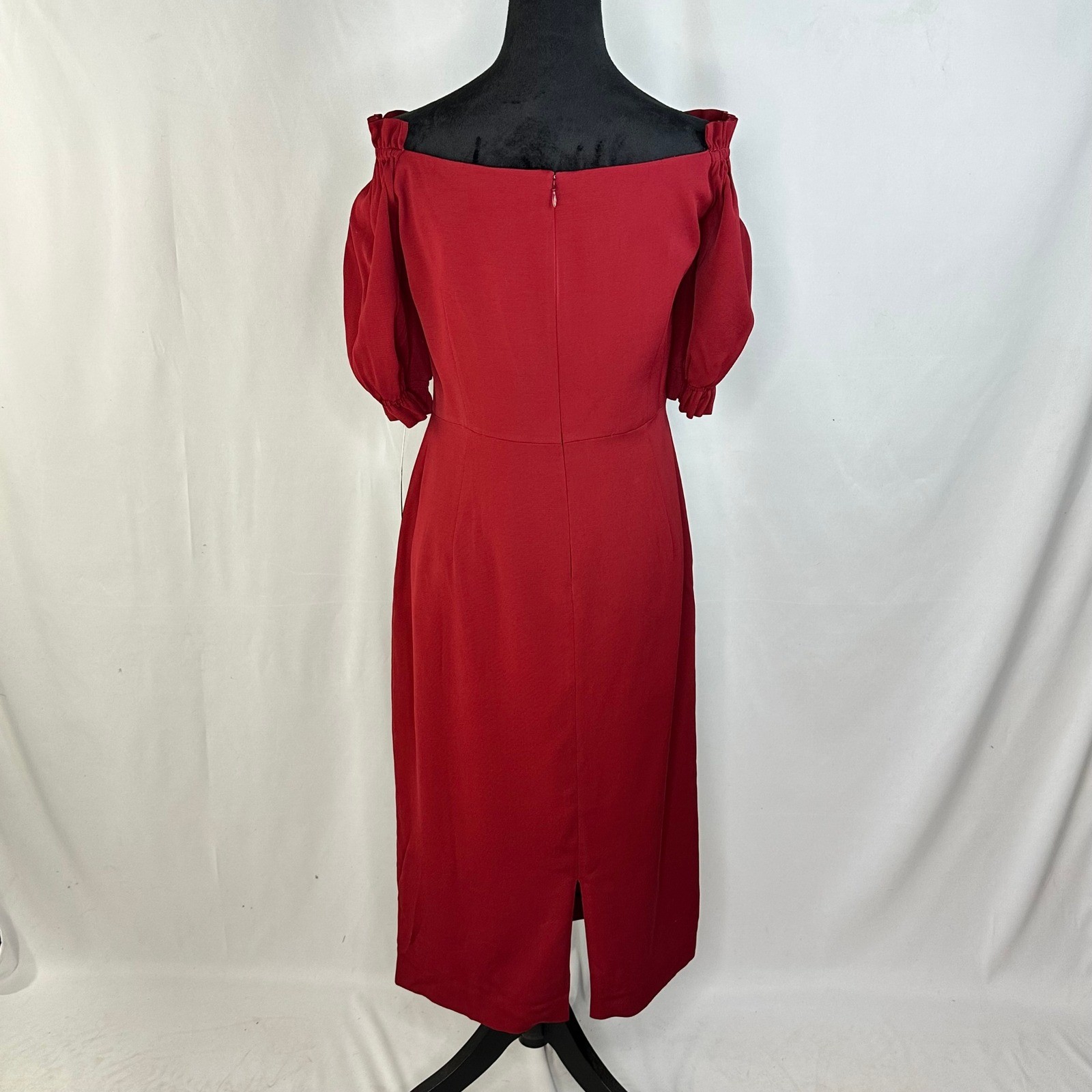 Antonio Melani Womens 14 Isa Dress Cranberry Red Off The Shoulder Old Money Chic
