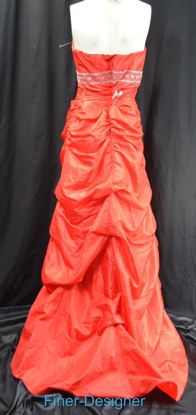 Betsy & Adam bead Embellished QUINCEANERA DRESS pull up gown train prom 12 L NEW
