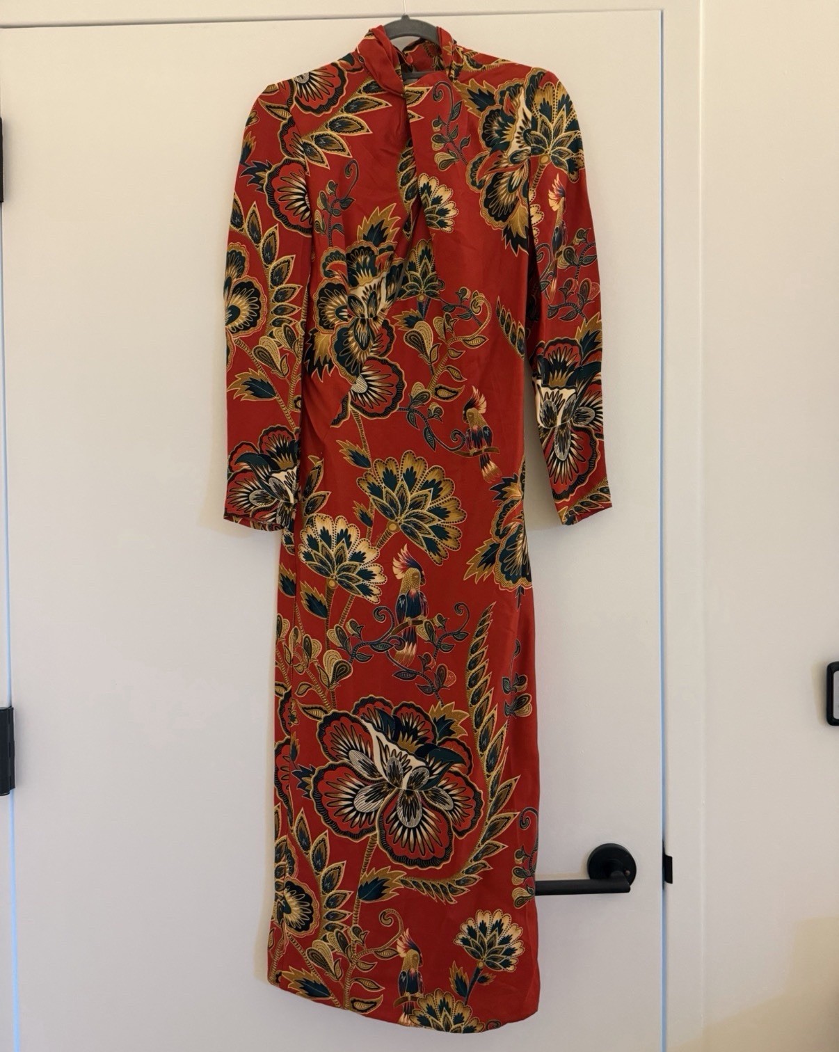 Farm Rio Red Maxi Floral Cutout LENZING™ ECOVERO™ Viscose Midi Dress