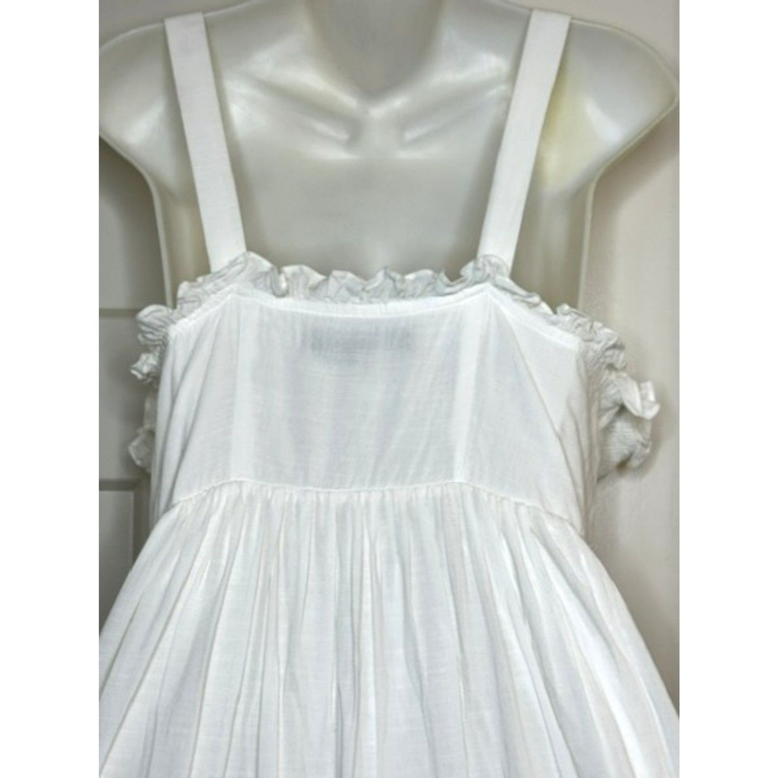 MOD CLOTH MODCLOTH BOHO ON THE RANGE WHITE COTTON BLEND MAXI DRESS PLUS SIZE 1X