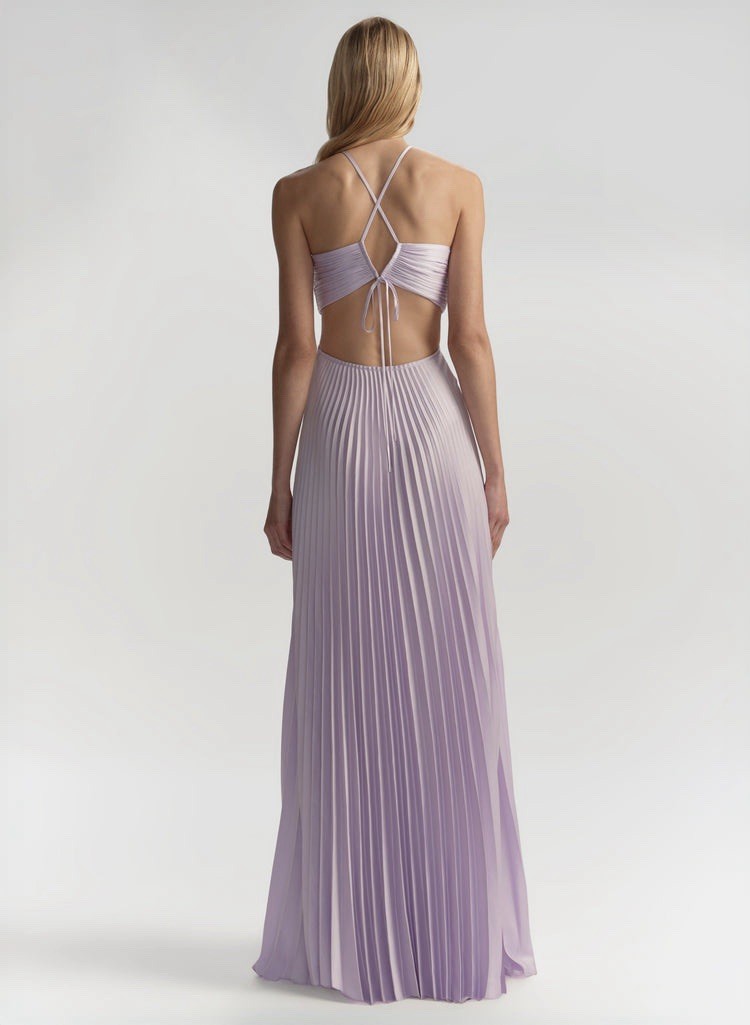 a.l.c. Maxi Dress Satin Pleated Moira Size 2 $795