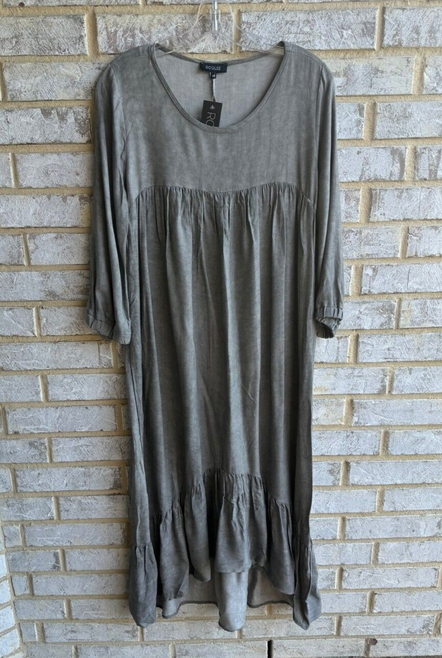 ROOLEE 3/4 Sleeve Gray Midi Dress Women’s Size M