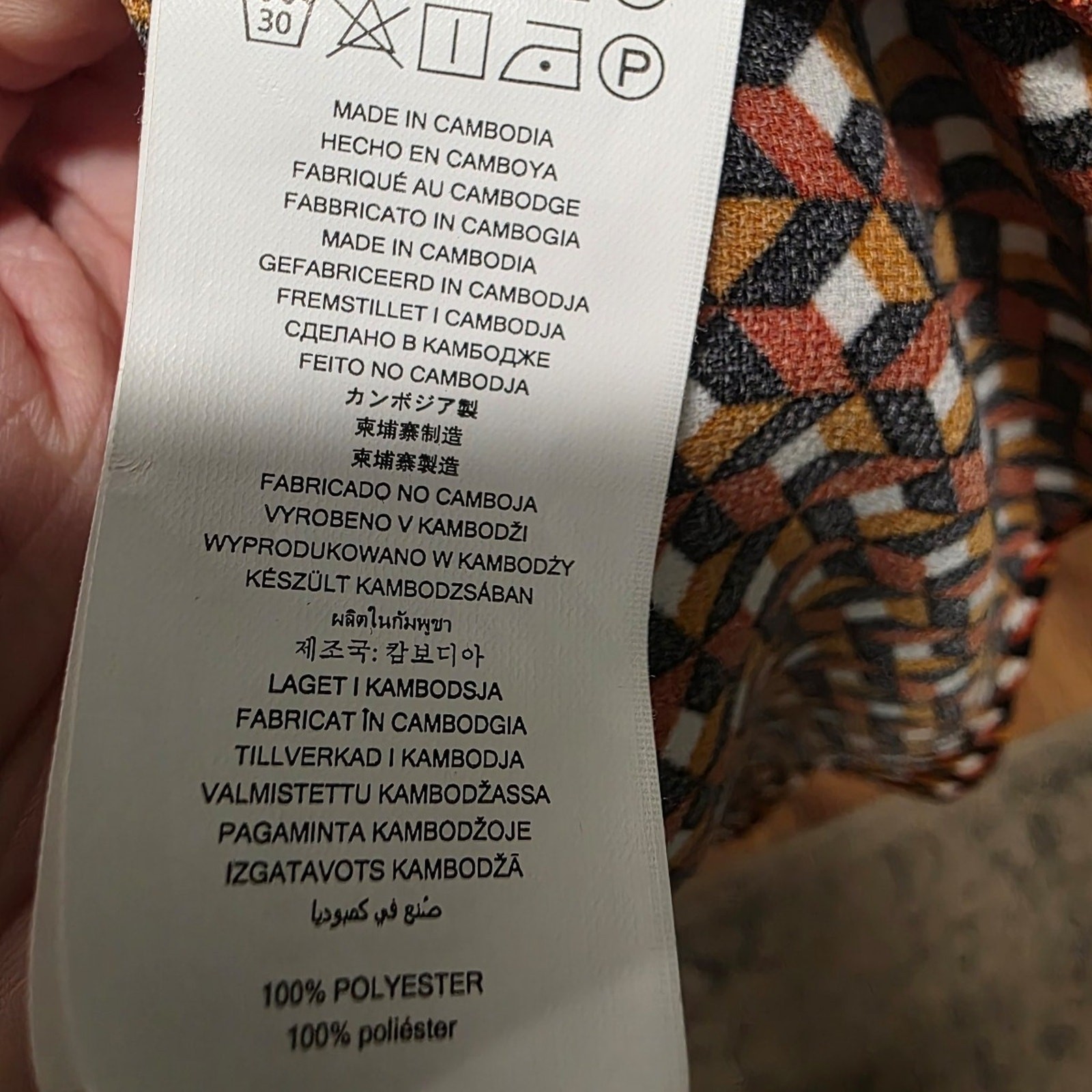 ​MICHAEL Michael Kors Geo Print Faux Wrap Shirt Dress Orange Brown XL