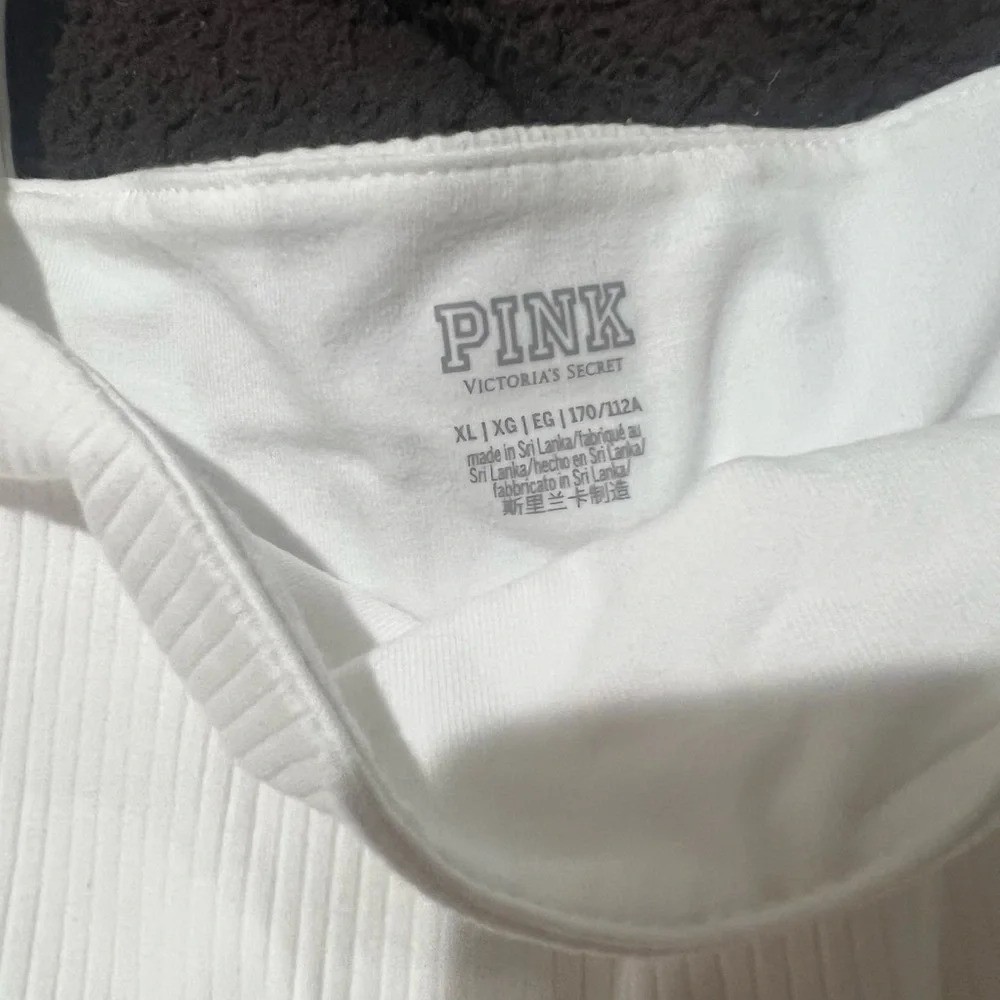 NWT White Rib Square Neck Active Dress with shorts Size xl PINK/Victorias Secret