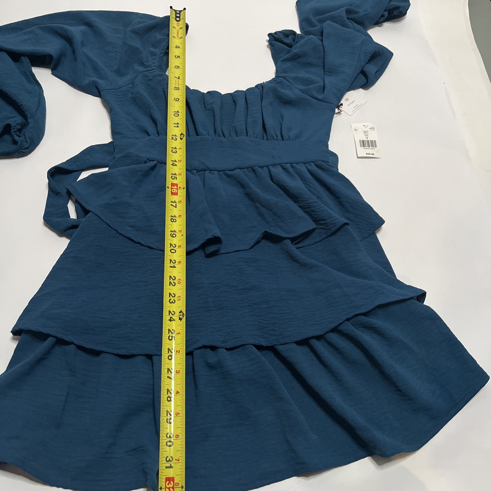 Originality Women’s Boot Barn Exclusive Solid Long Sleeve Mini Dress Teal Size M