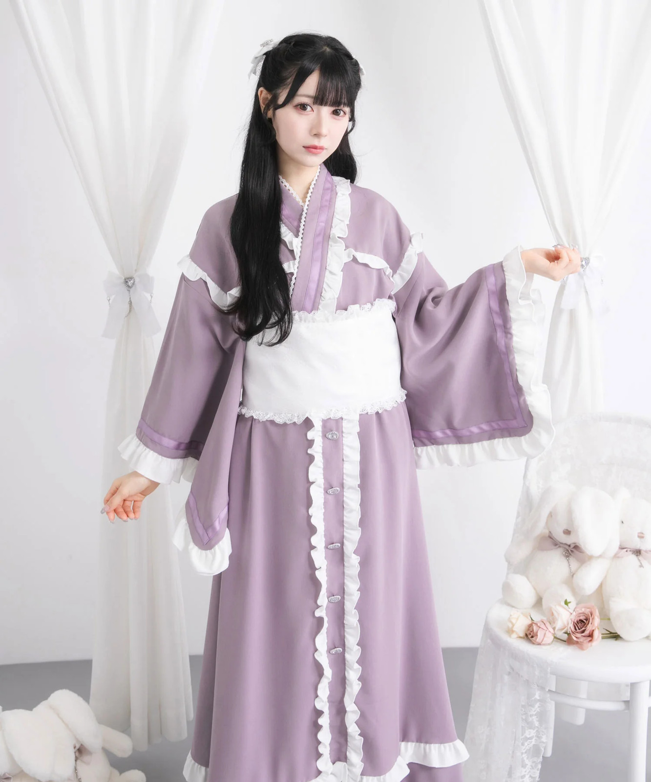 BULK BUY Ruffled Ribbon Tiered Yukata Jirai New