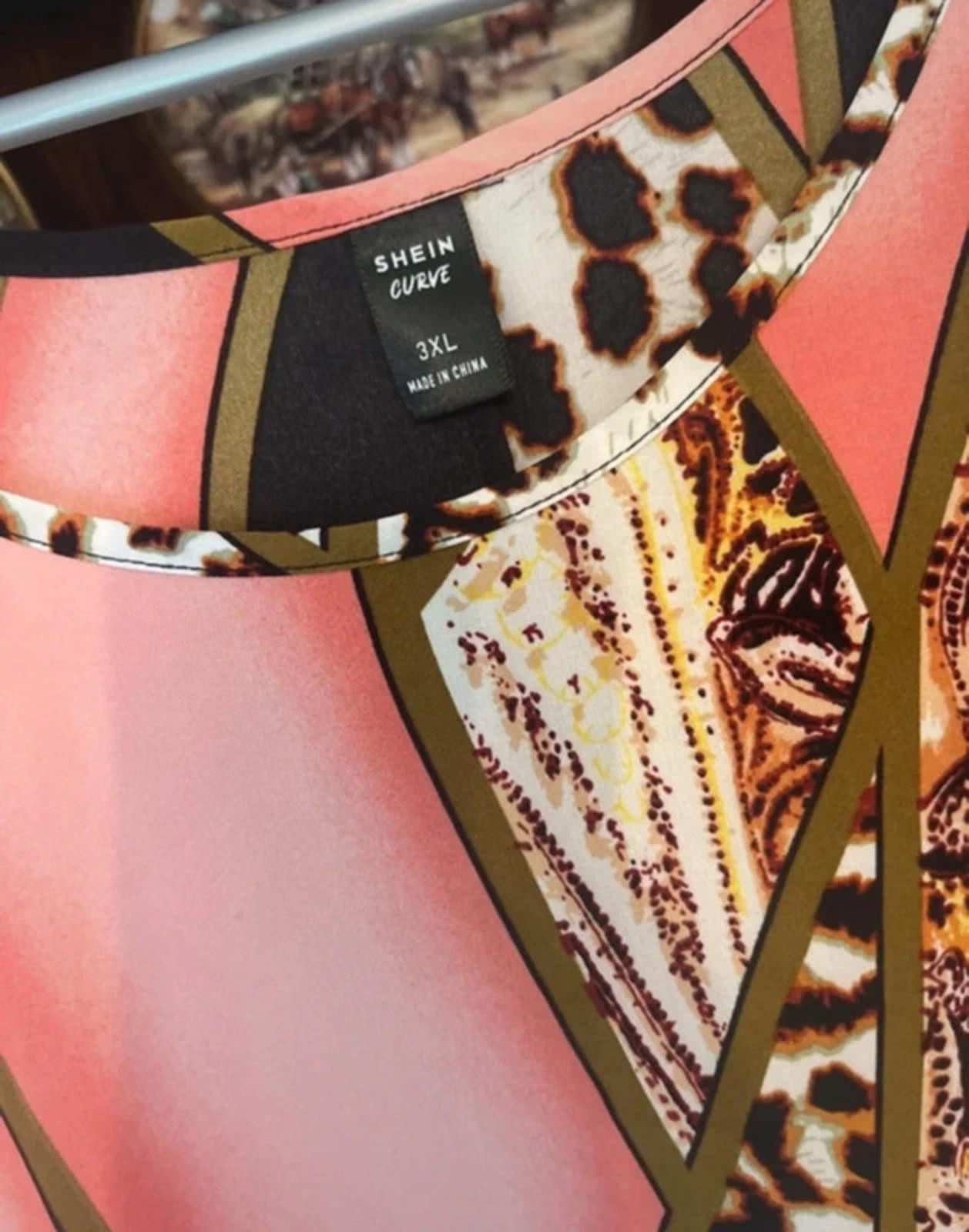 SHEIN Curve Plus Size Abstract Leopard Dress | UK 28–30 [COPY]