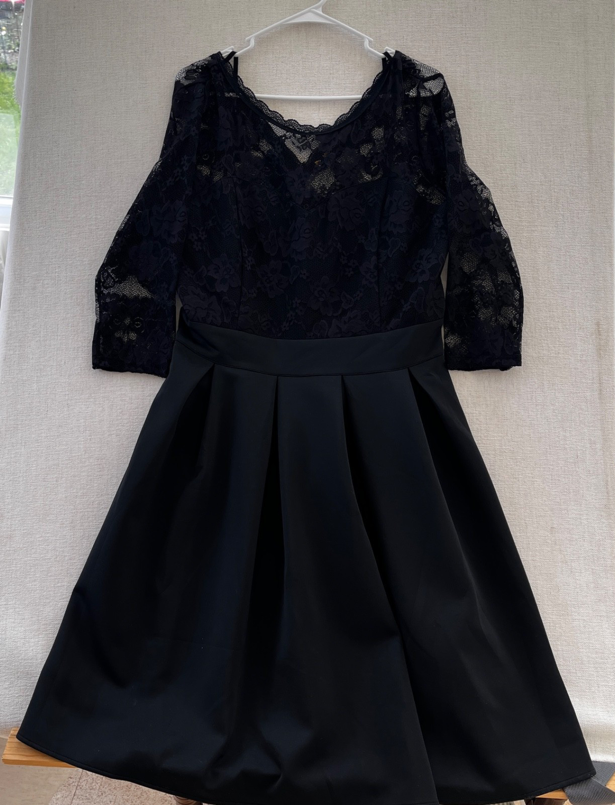Miusol XXL Black Lace Top Satin Skirt Formal Party Cocktail Dress Plus Size