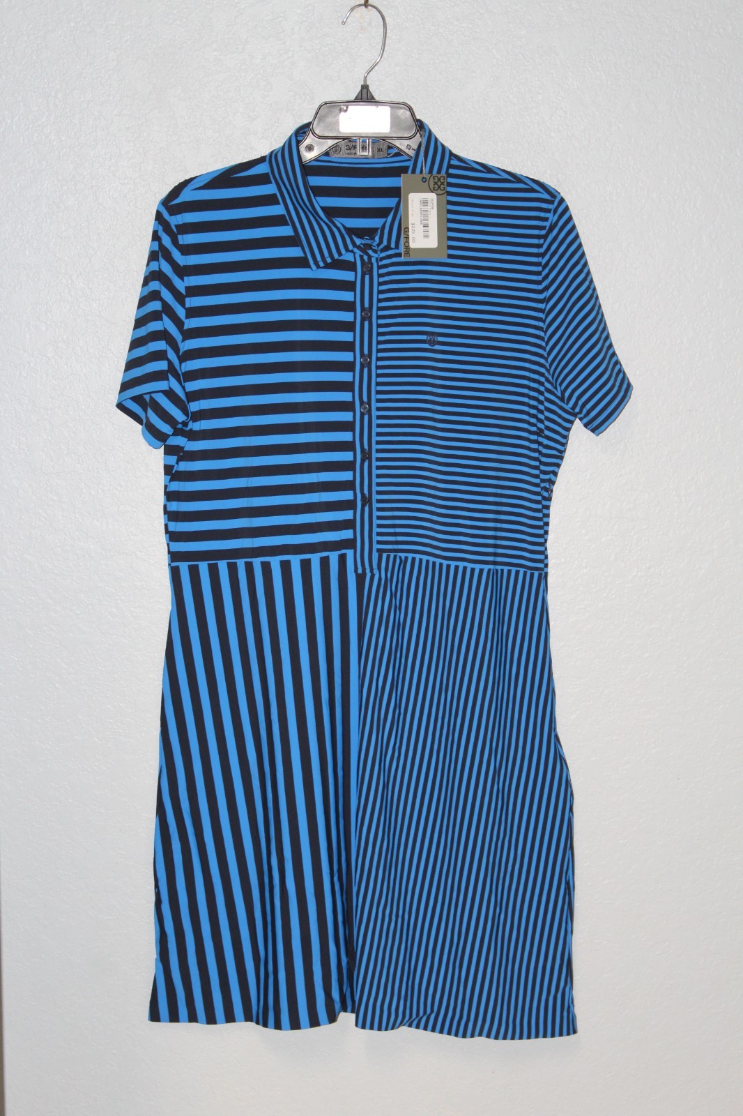 NEW G/FORE Women’s Mixed Stripe Golf Dress Twilight Blue Size-XL NWT