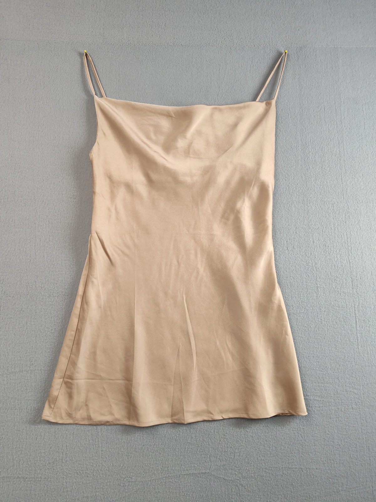 Forever 21 Women Mini Dress S Light Beige Adjustable Strap Bodycon Party