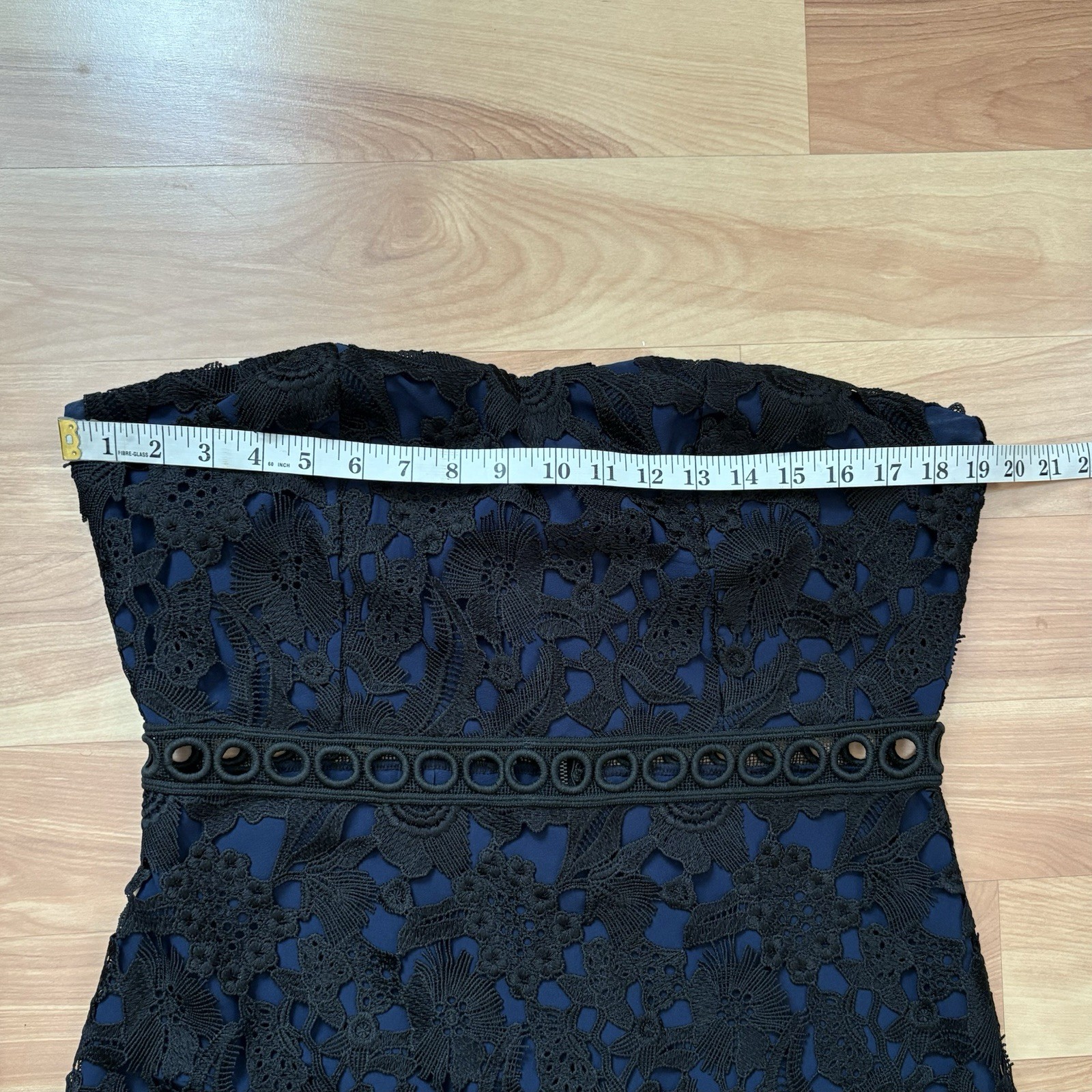 Sam Edelman Black Guipure Lace Strapless Dress Size 12 Large Romantic Summer