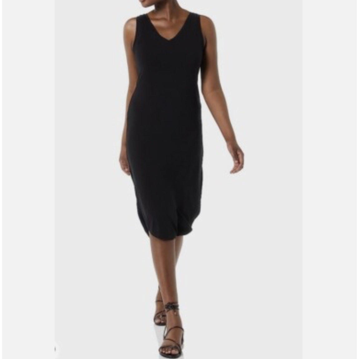 Daily Ritual Women’s Jersey Regular-Fit Sleeveless v-Neck Midi Dress Size L