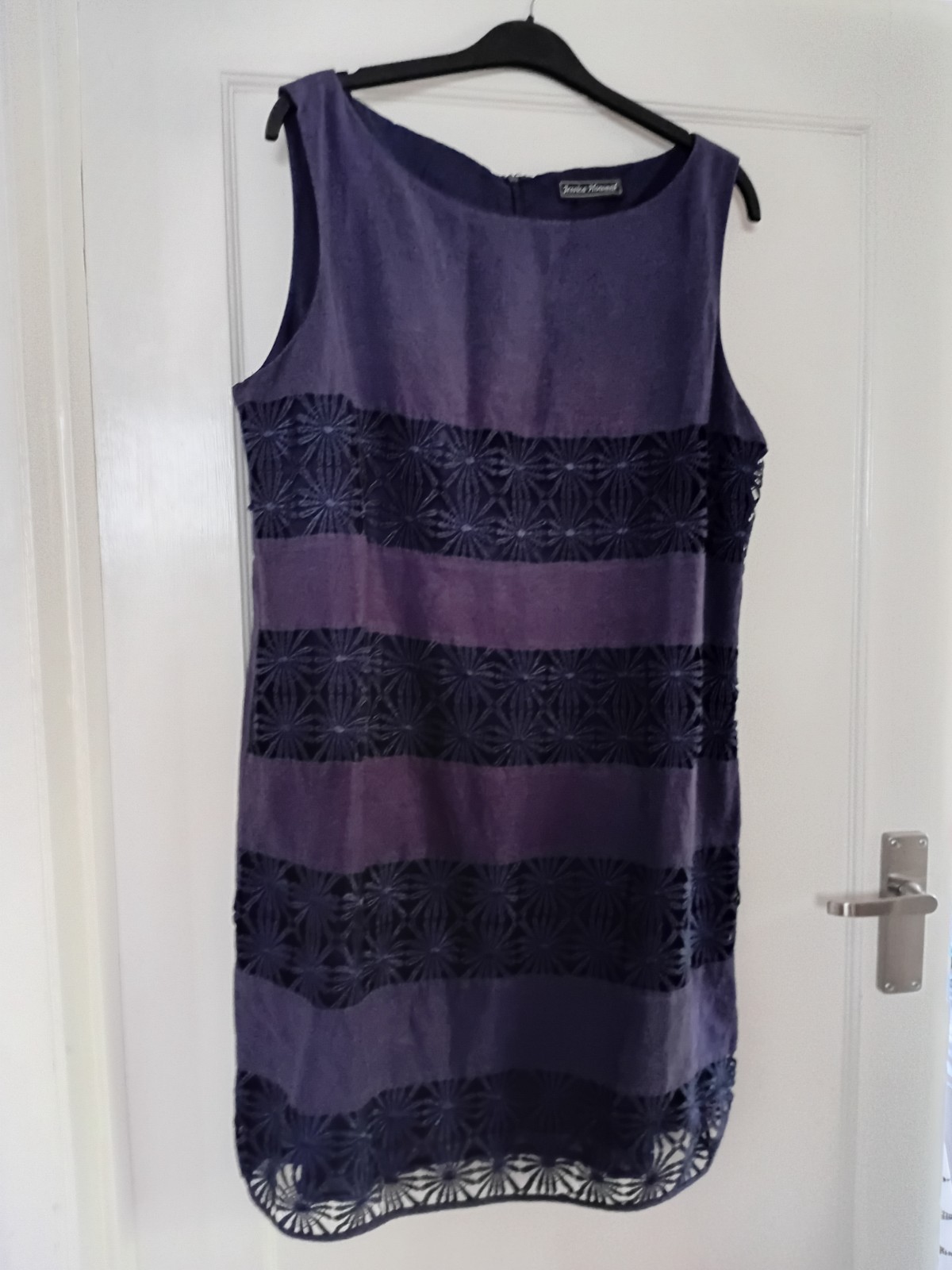 Jessica Howard Linen Dress Size 18 Navy Blue ( more like 14/16 )