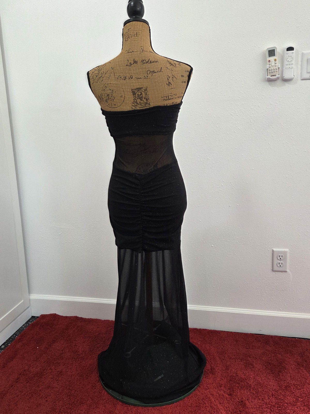 Dolls Kill Women’s Black Sparkly Mesh Maxi Dress Size S