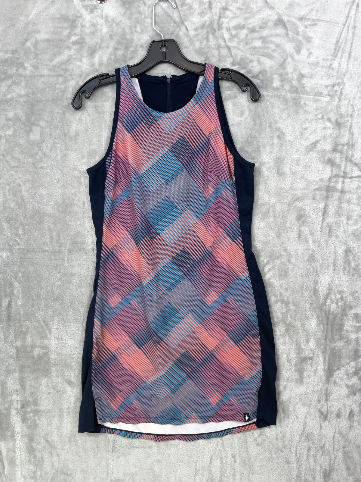 Smartwool Tank Dress Women’s SMALL Athletic Merino Wool Blend Side Panels Navy
