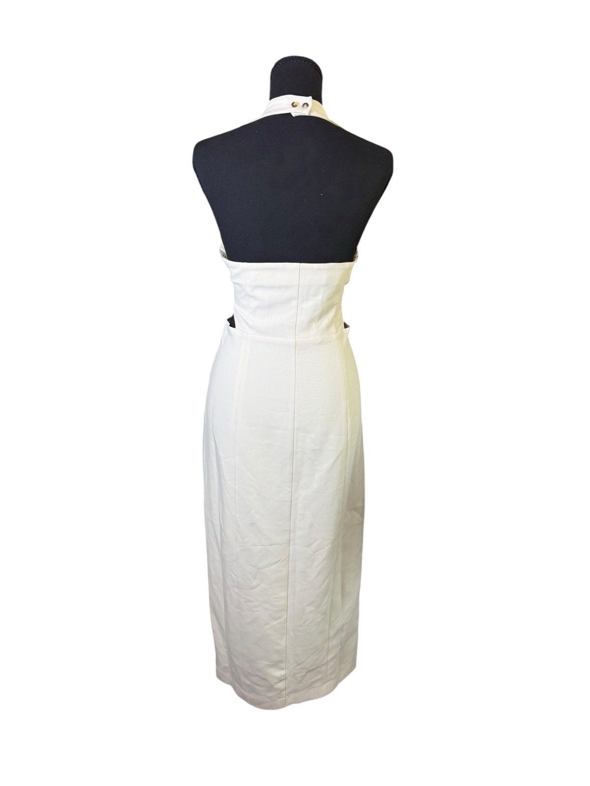 favorite daughter Ivory Button Up Halter Dress With Cutout Size 12 NWT