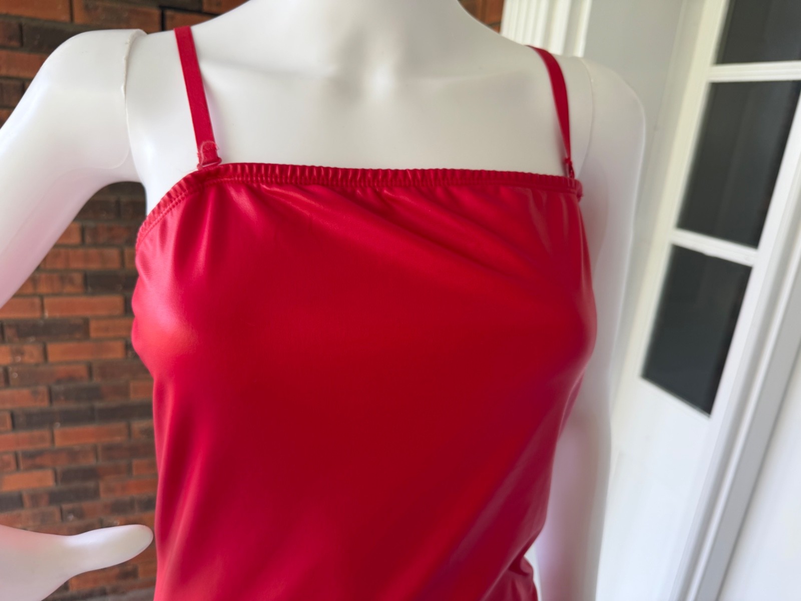 SPIRIT SIZE MEDIUM Red Spagehttii Straps Knee Length Stretch Spandex Blend
