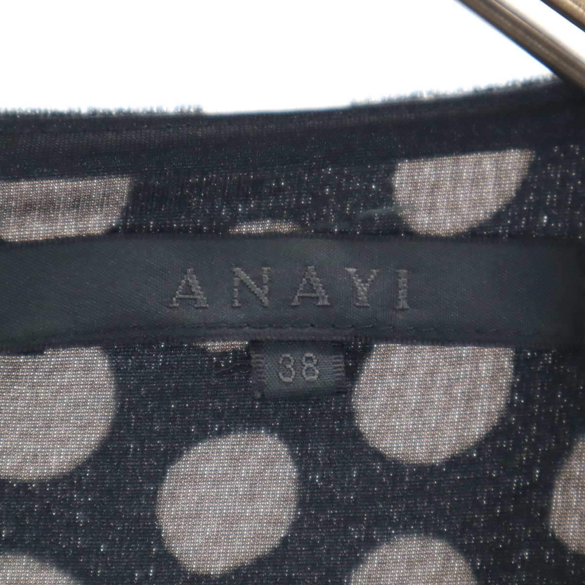 Used ANAYI made in Japan Dot Pattern Long sleeve Velor-like one piece Women