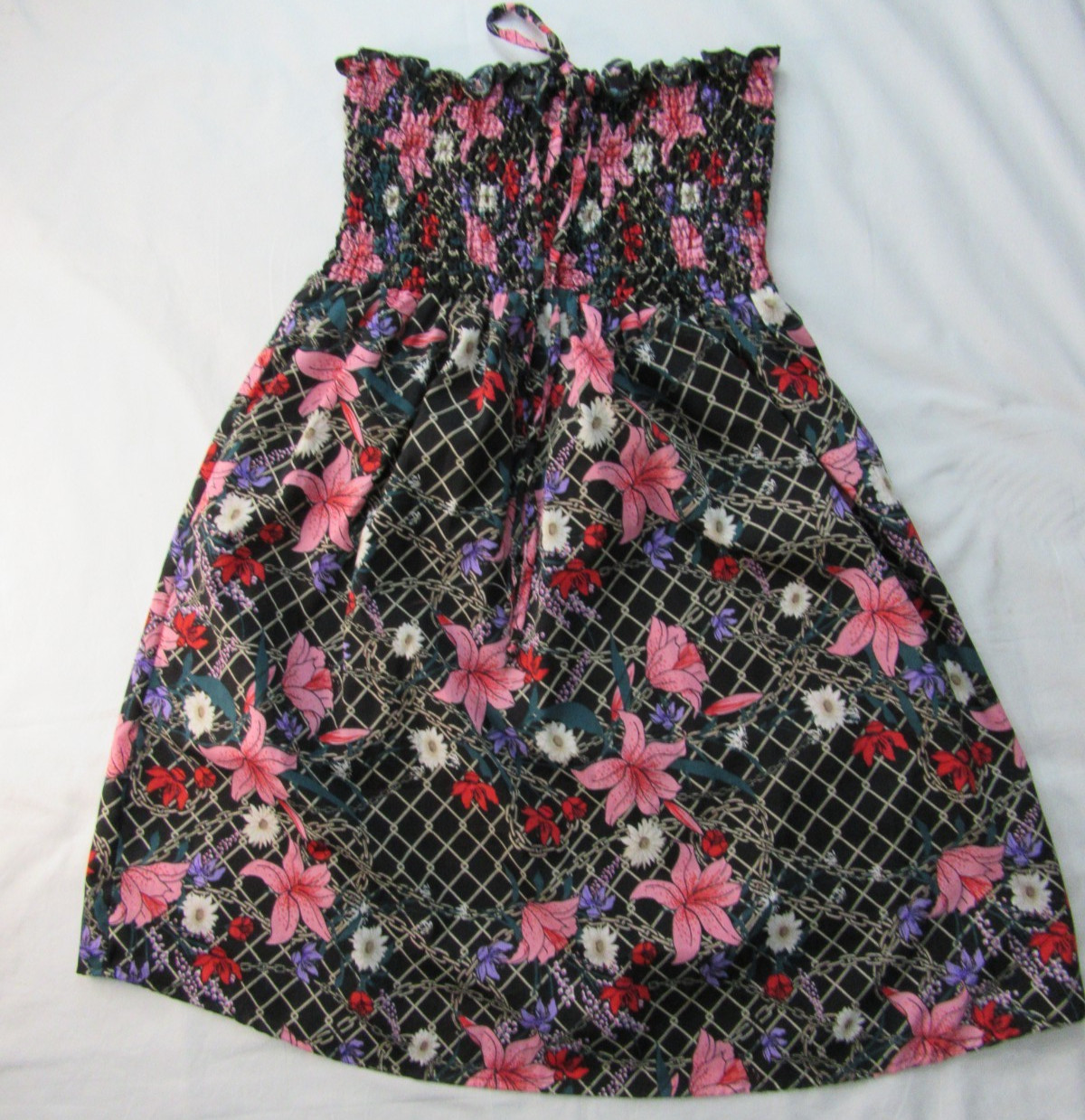 Pep & Co – Size 10 Floral Strapless Sheered Top Multicolour Patterned Dress