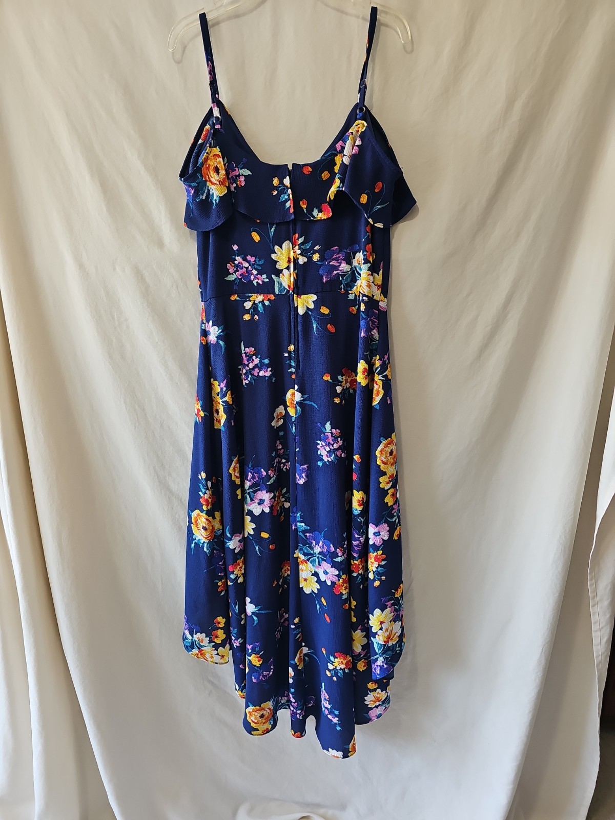 By & By Floral Print Bubble Crepe Hi-Low Summer Off The Shoulder Dress Sz 9