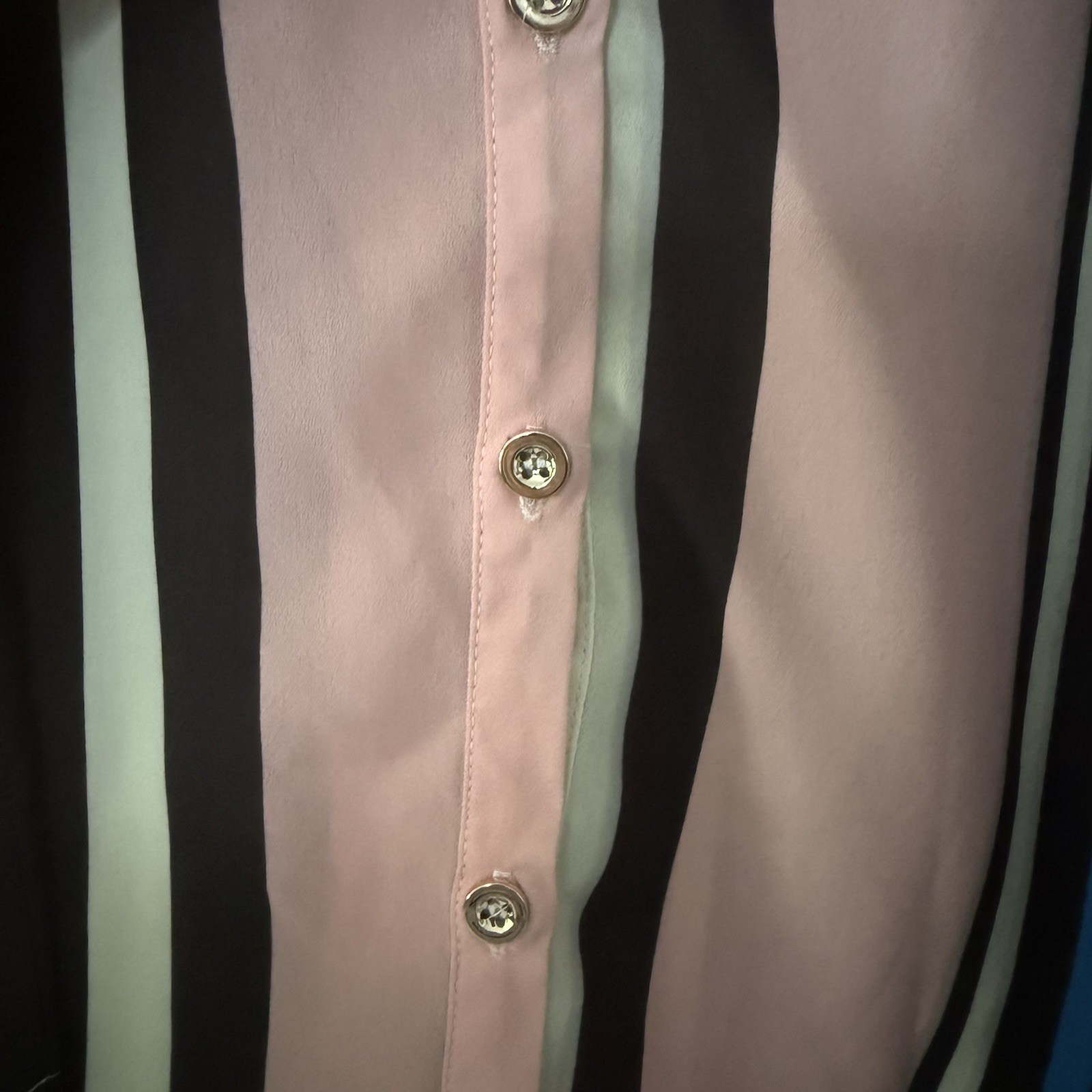 Exhibit Black Pink Blue Striped Shirt Dress UK 16 BNWT Tie Belt Roll Tab Sleeves