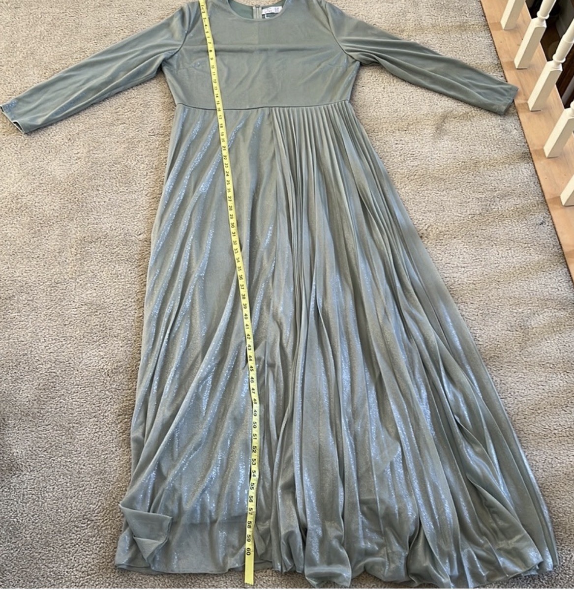 Refka Sparle Sage Mint Long Sleeve Modest Dress Size 14 New With Tags