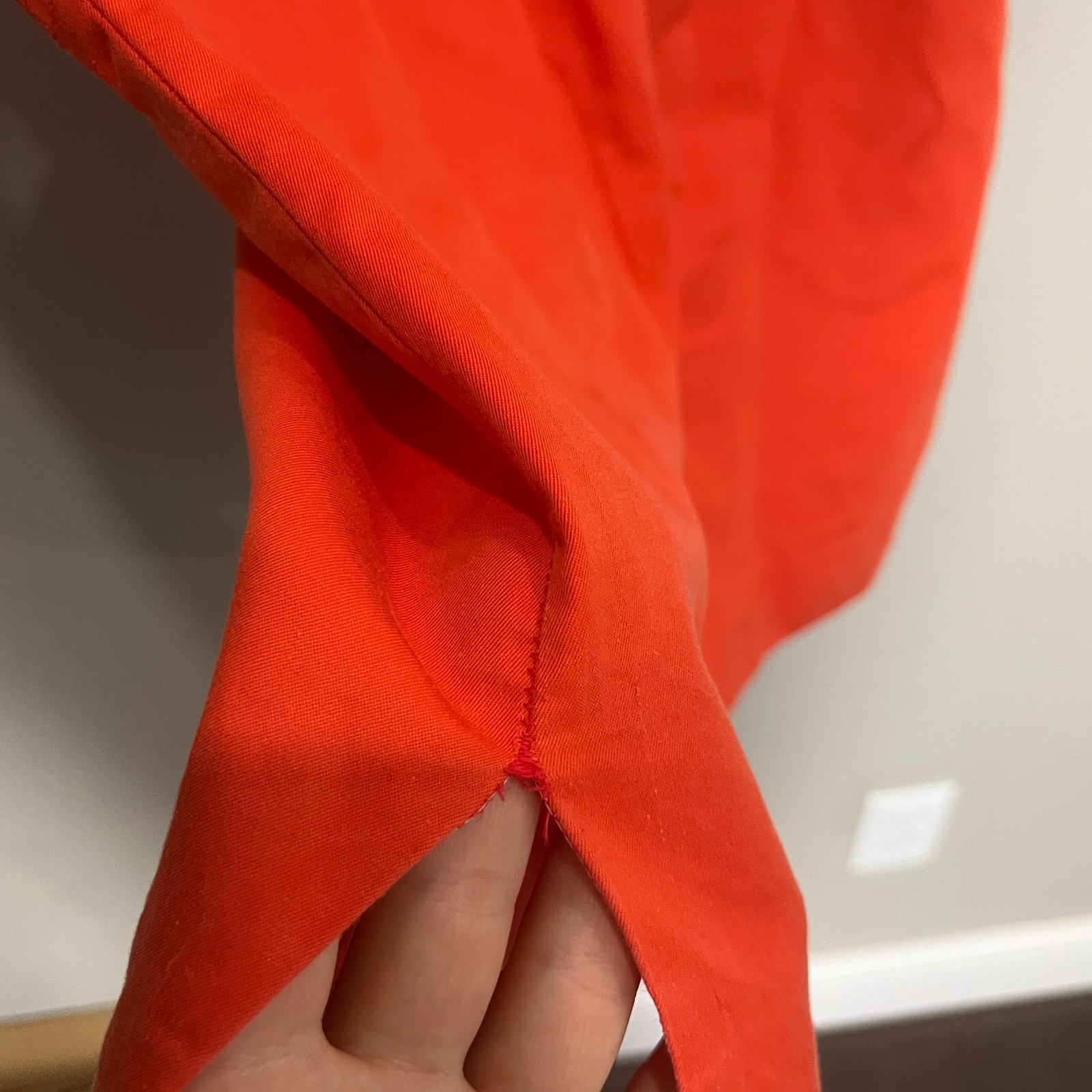 CELINE Vintage Orange Snap Button Shirt Dress womens 40 US 8