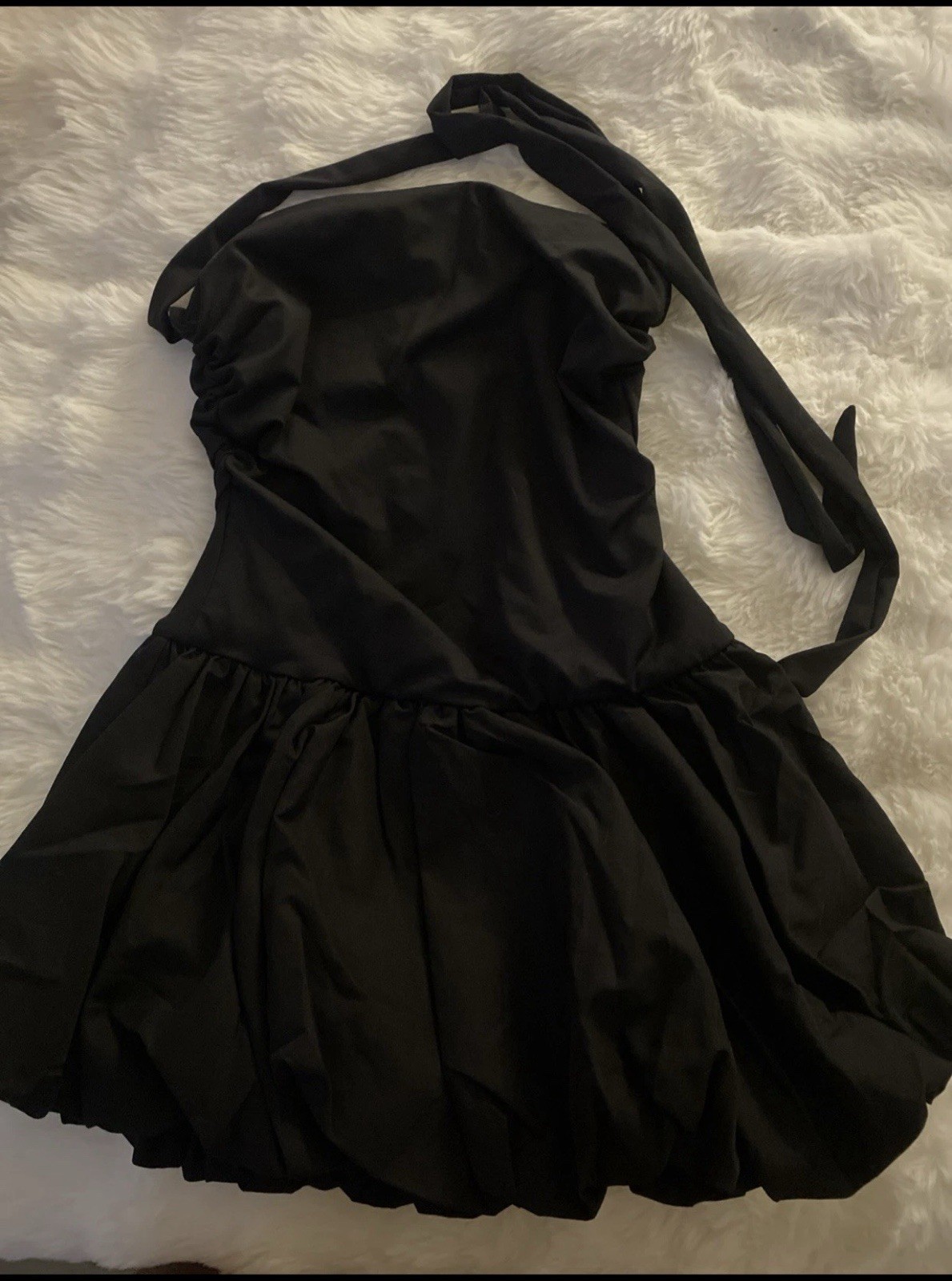 SHEIN EZwear Women’s Black Halter Backless Casual Mini Dress Size S