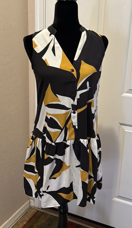 Fit And Flare Button Down Dress 17” P2P 34 Length No Stretch XS Orig $40