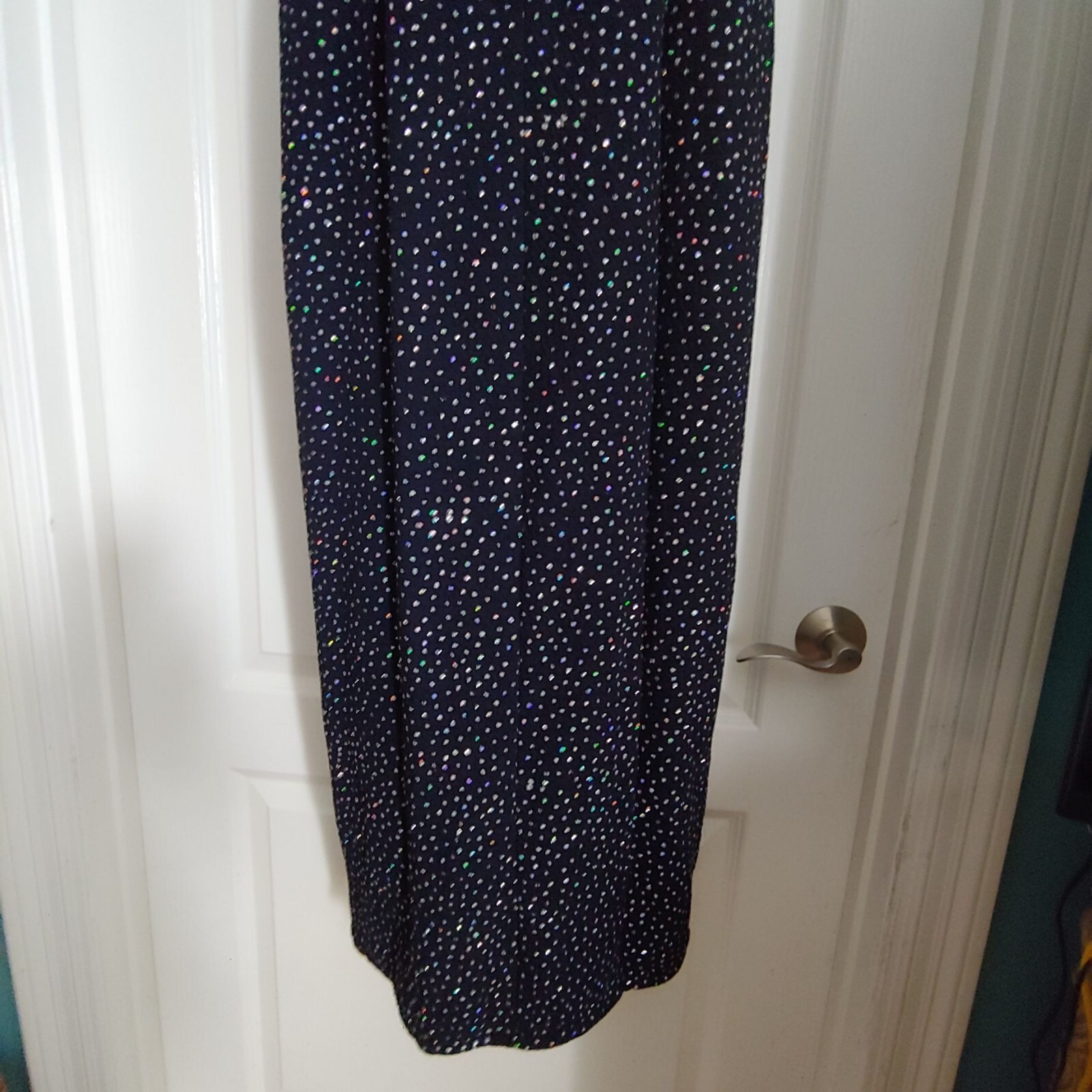Cache Allover Crystal Rhinestone Evening Sparkly Sleeveless Mock Neck Maxi Dress