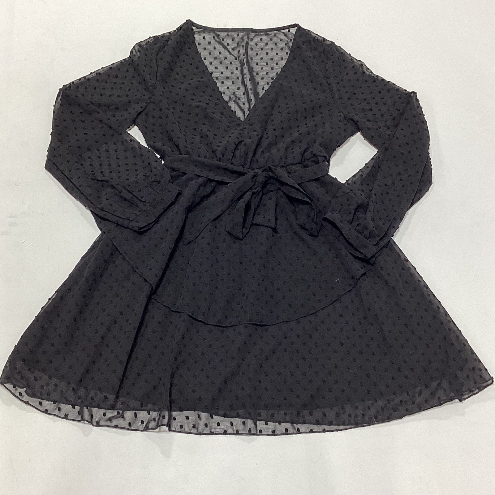 Womens Black Dress With Sash Belt Size S Small EUC