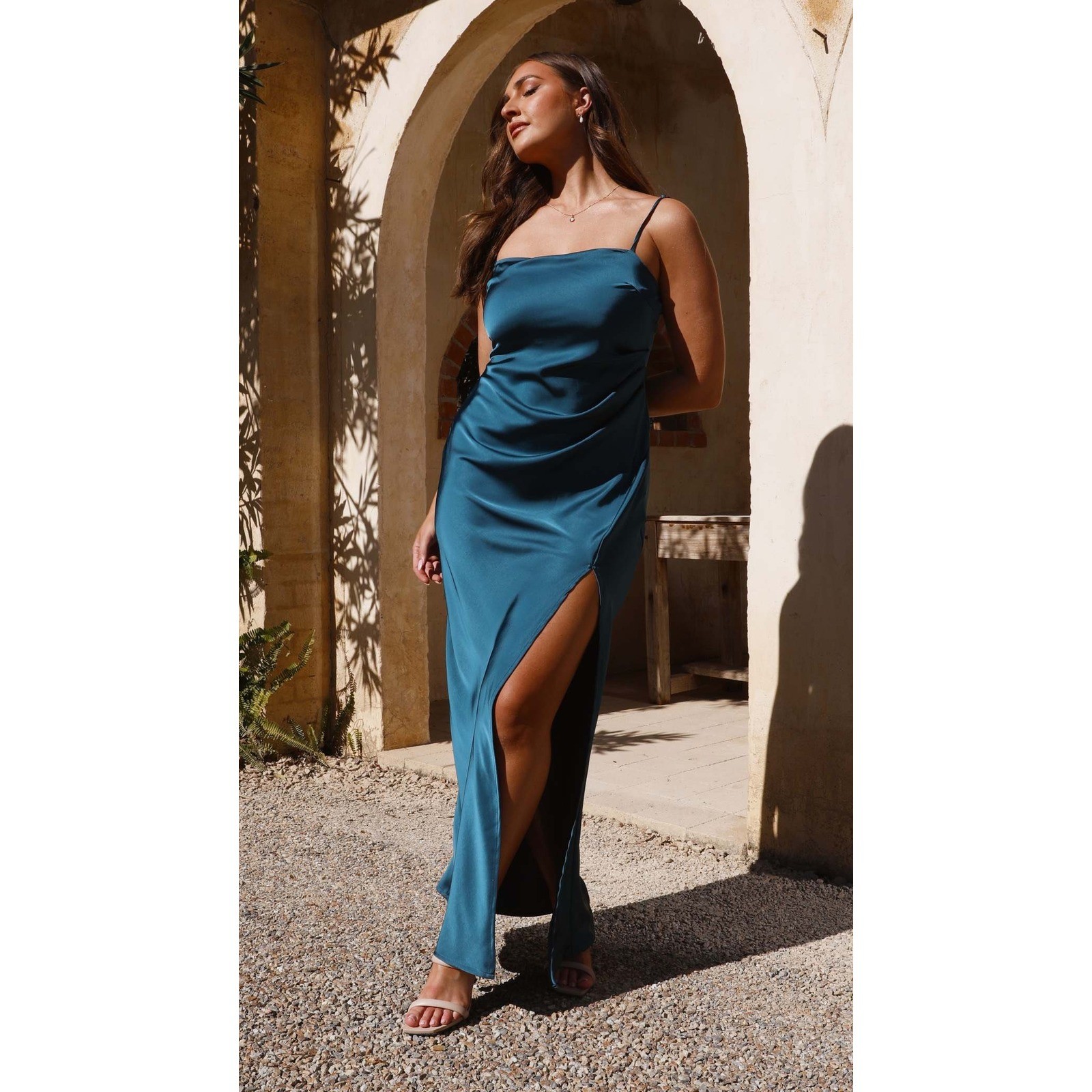 Billy J Ilana Maxi Dress in Teal Size 13 *Taken In* Bridesmaid Wedding Guest
