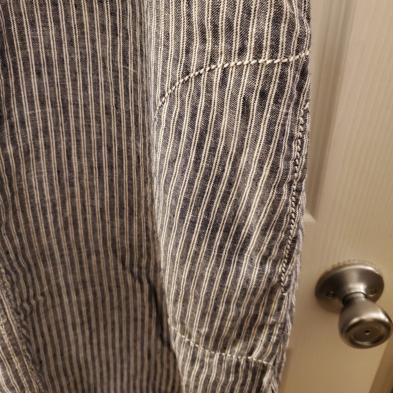 Max Edition sz M striped linen shift dress summer spring beach coastal resort