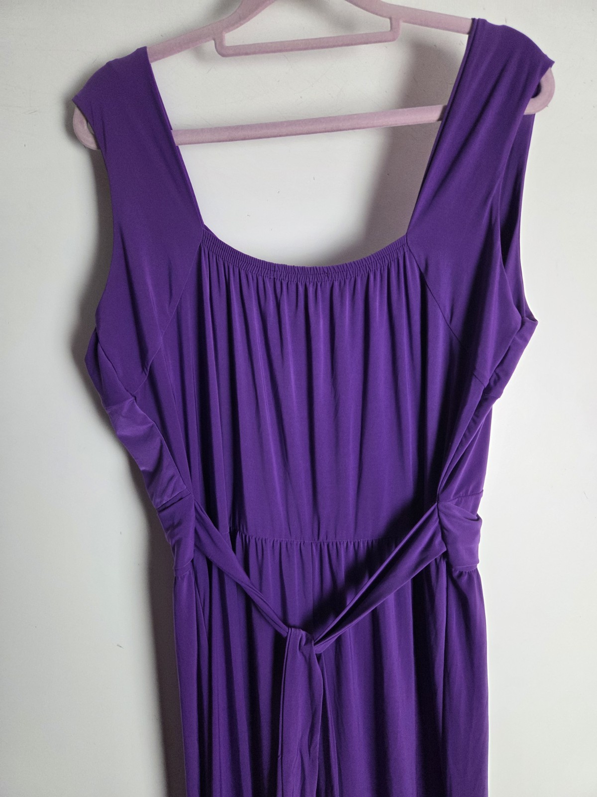 Purple Maxi Dress UK 20 22 Stretch Summer Too True Clothing