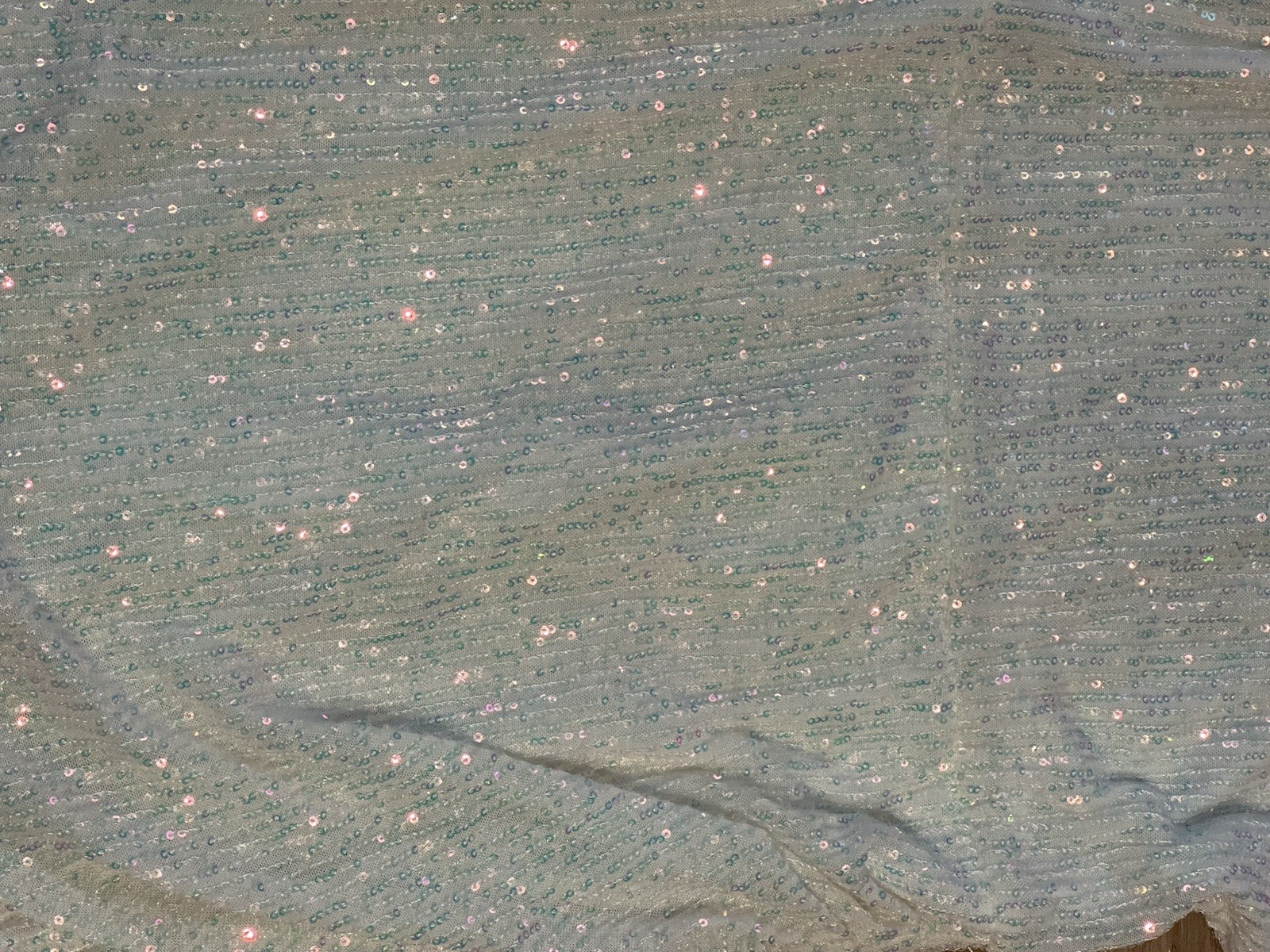 Windsor Sz 15/16 White Sequin LS Stretchy Dress Party A3-027
