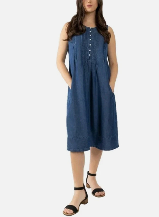 COLDWATER CREEK TENCEL DRESS, Dark blue, Size XL