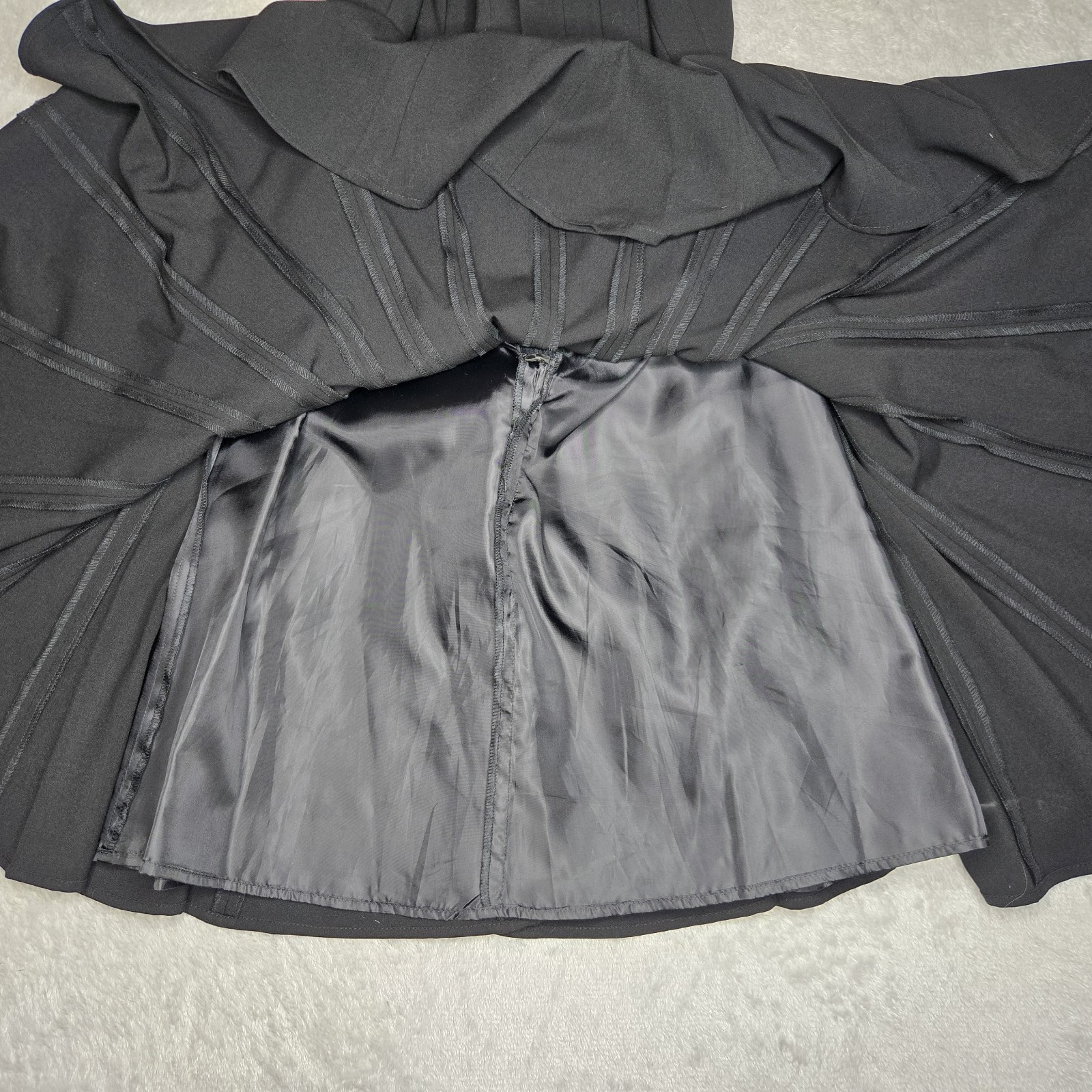 Calvin Klein Dress Womens 6 Black Lined Staple Fit & Flare Ribbed Formal LBD