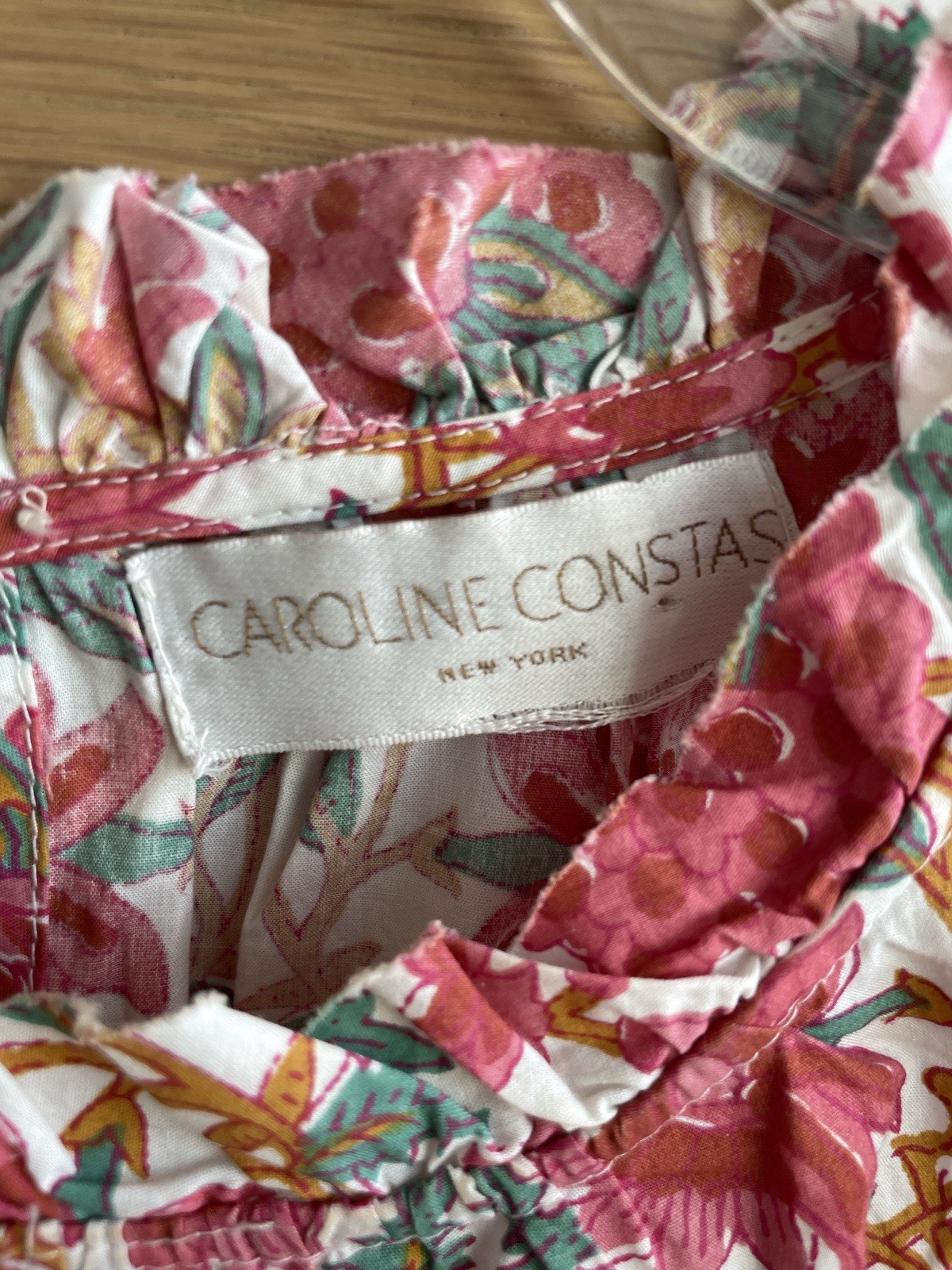 Caroline Constas Strawberry Flutter Sleeve Mini Dress Size Small