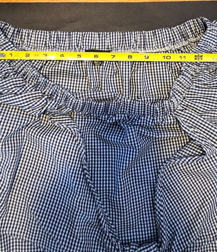 Style Envy Blue and White Front Tie Shirt Dress Women Size Large Cotton Blend
