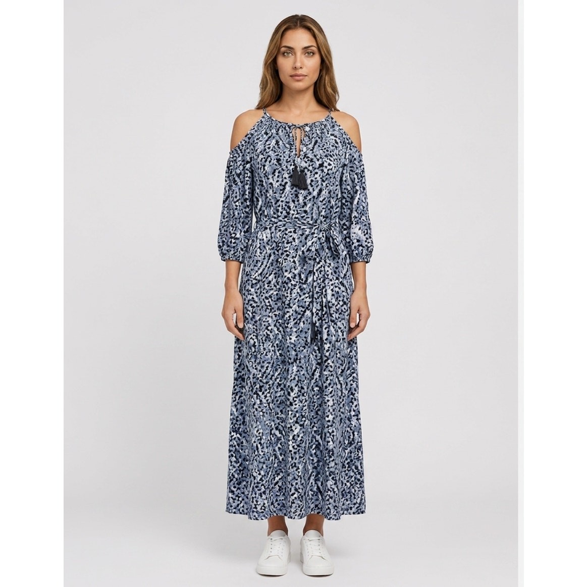 Tommy Bahama Blue Maxi Graphic Print Lined Dress Women Size XL