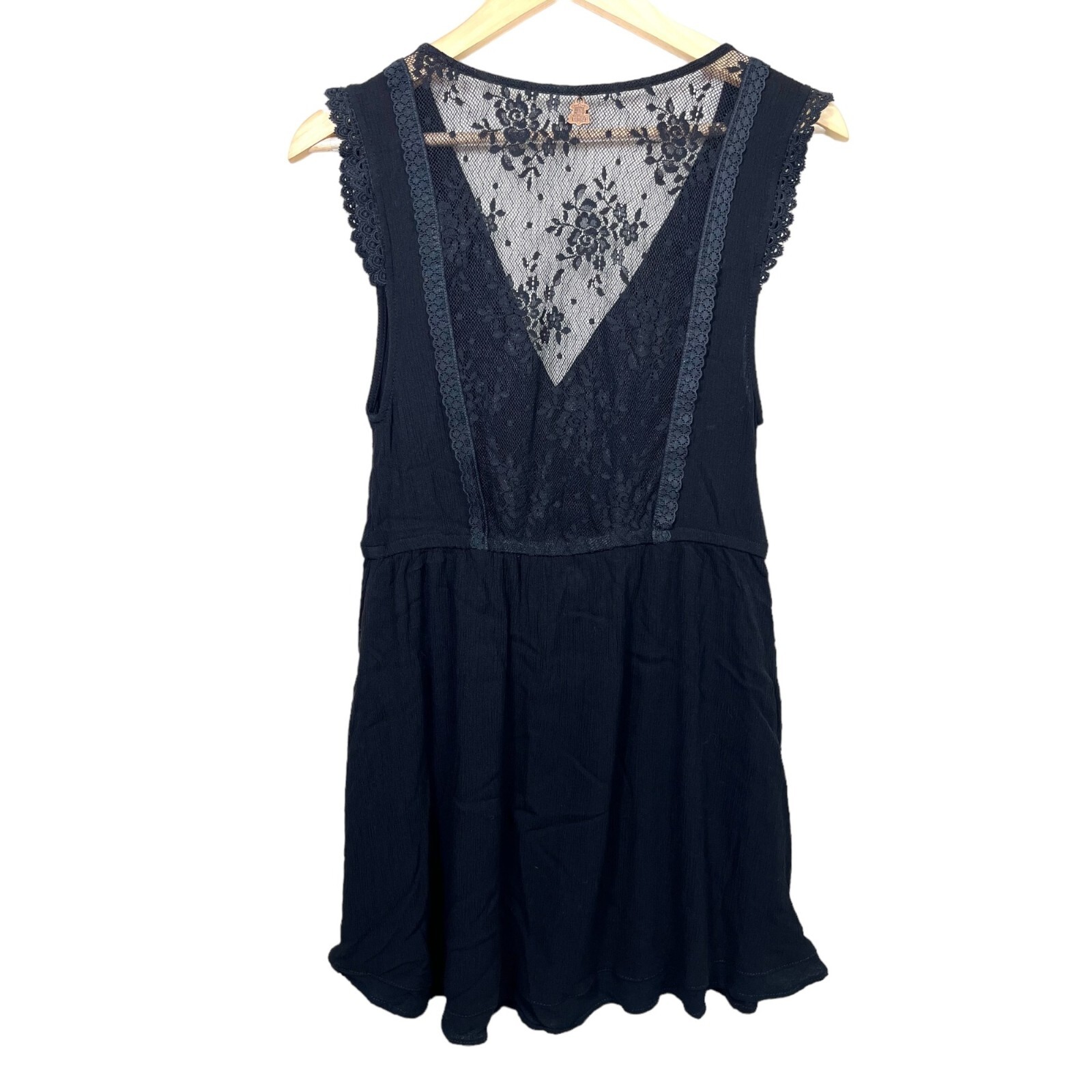 LLena Eres de Gracia blk mini whimsy goth lacy dress Y2K sz M