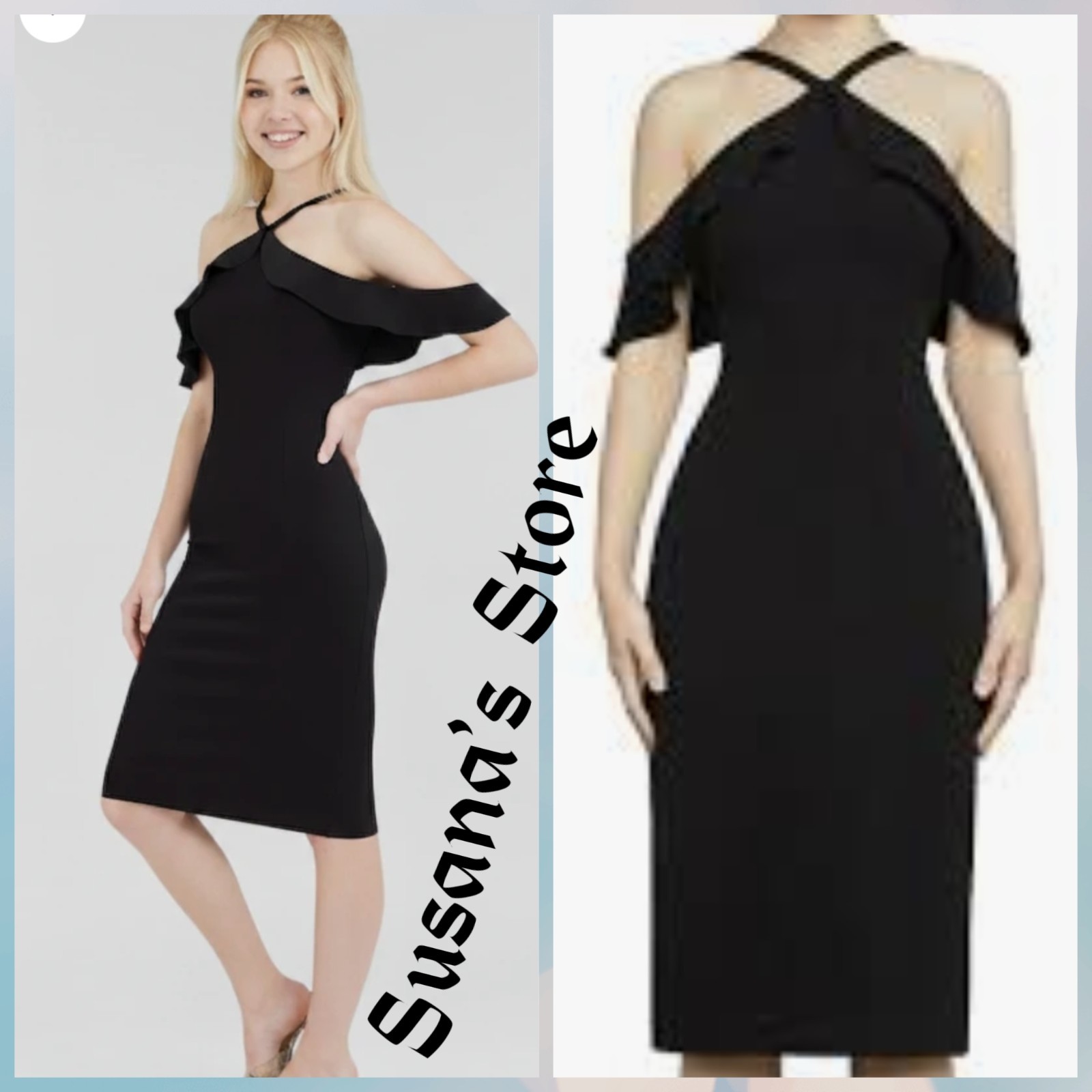 NWT BCBG MAXAZRIA SIZE 4 ELISE OFF SHOULDER HALTER NECK RUFFLE SHEATH DRESS $298