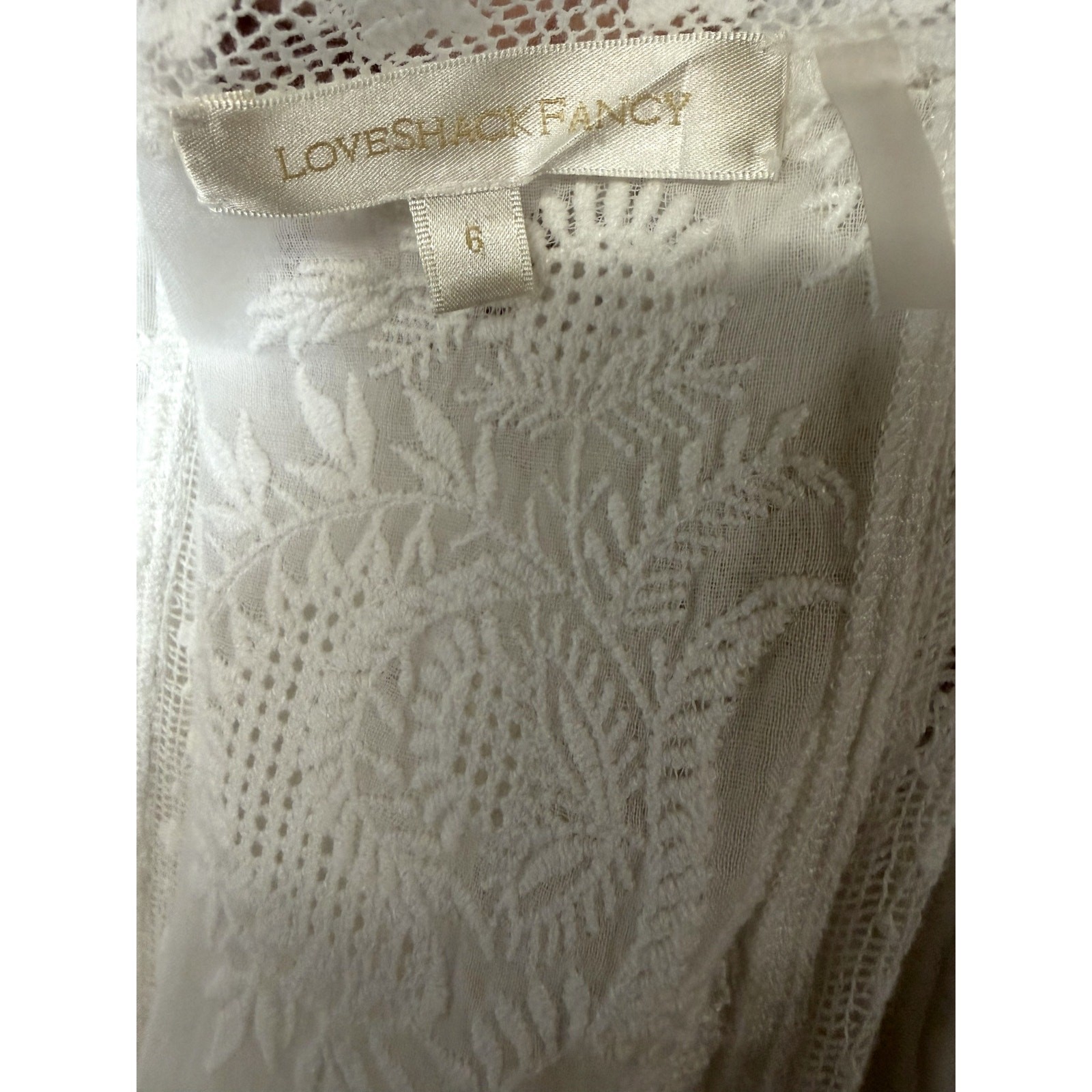 LoveShackFancy Minka Heritage Maxi Dress in True White – Size 6